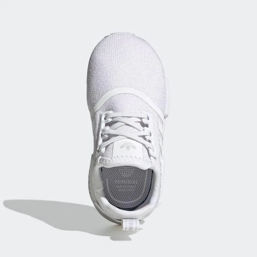Детские кроссовки для мальчиков NMD_R1 Refined белые, White/White/Grey — фото 3