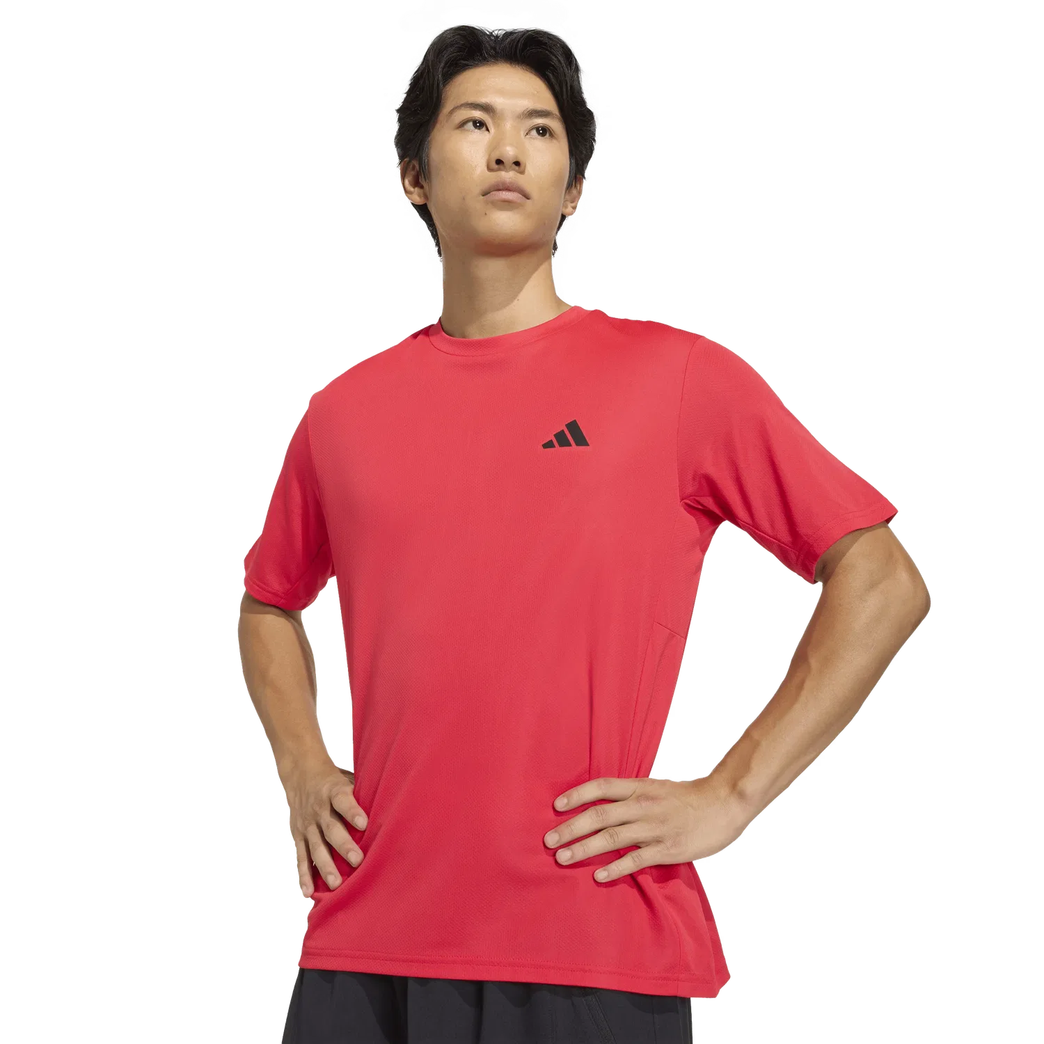 Мужская спортивная футболка с коротким рукавом Adidas, красный — фото 4