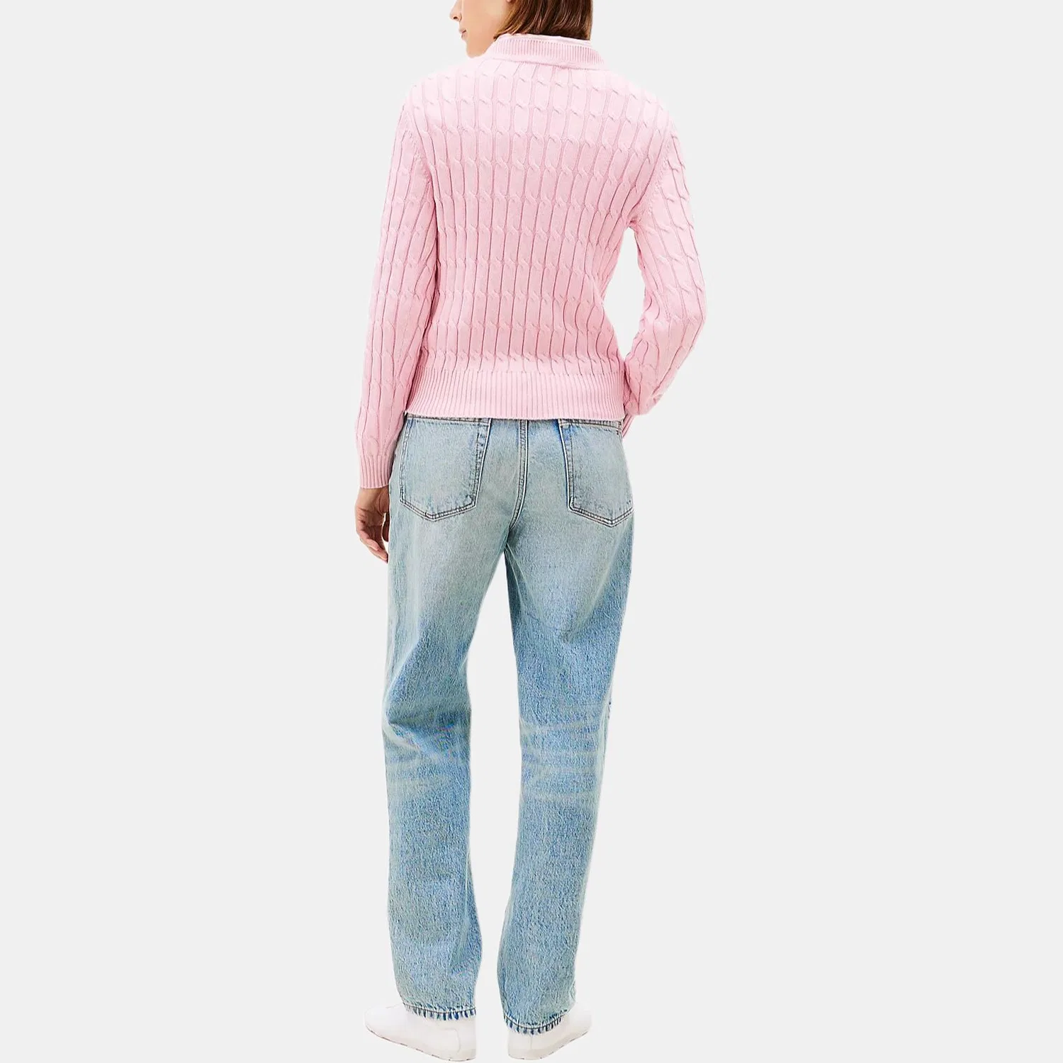 Свитер с косами, круглый вырез, Tommy Hilfiger, Pink — фото 4