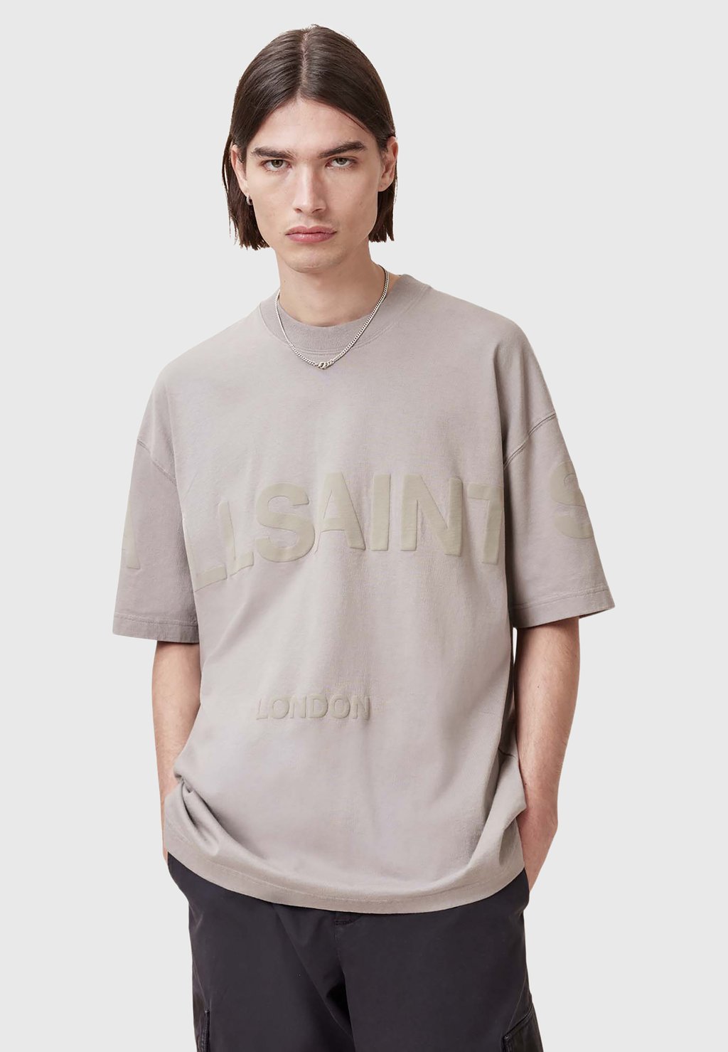 

Футболка с принтом BIGGY CREW AllSaints, светло-коричневый