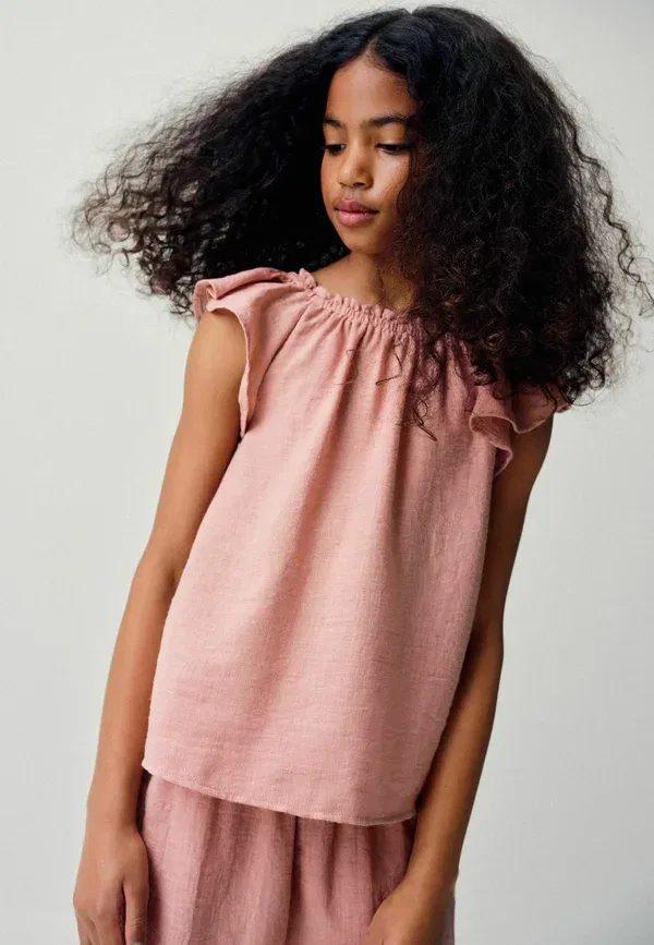 Комплект из топа с коротким рукавом и брюк, Plain, The Set, Pink, розовый — фото 3