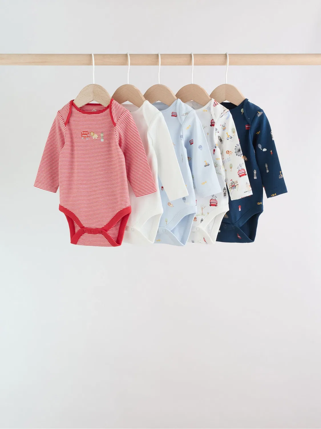 Боди с длинным рукавом, набор 5 шт, Baby London Next, красный