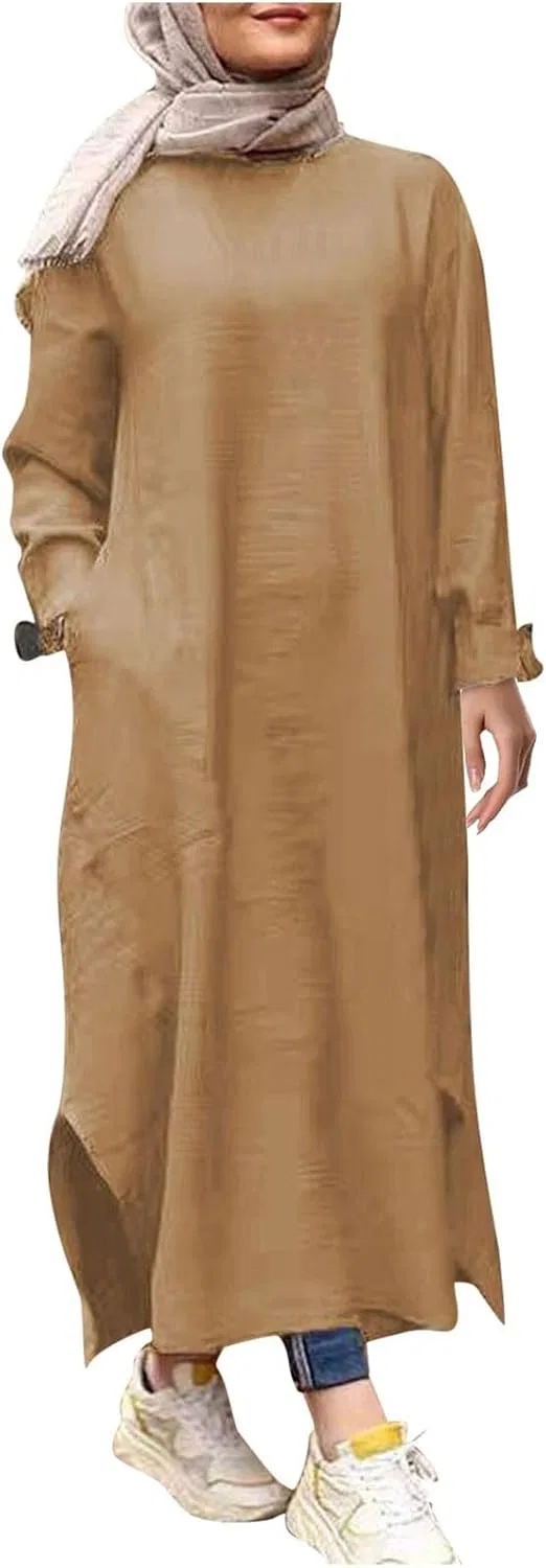 Женское повседневное платье-абая Muslim Prayer Dress, Beige