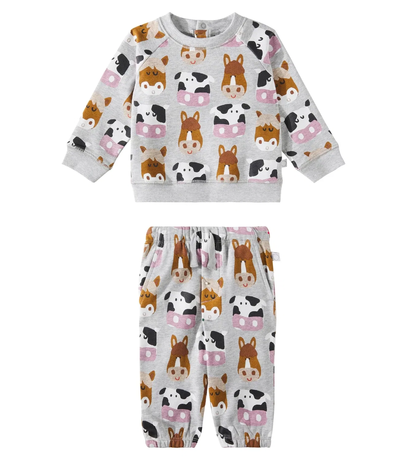 Комплект из свитшота и спортивных штанов из хлопкового джерси Stella Mccartney Kids, серый