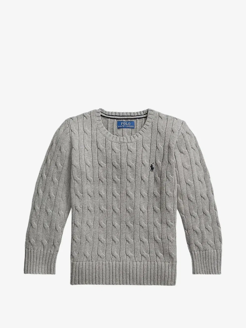 Вязаный хлопковый джемпер Polo Ralph Lauren Kids, серый