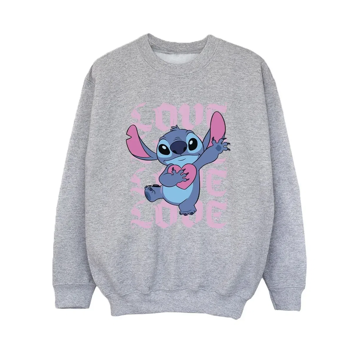 Детский свитшот с принтом Valentine Love Lilo & Stitch, Grey