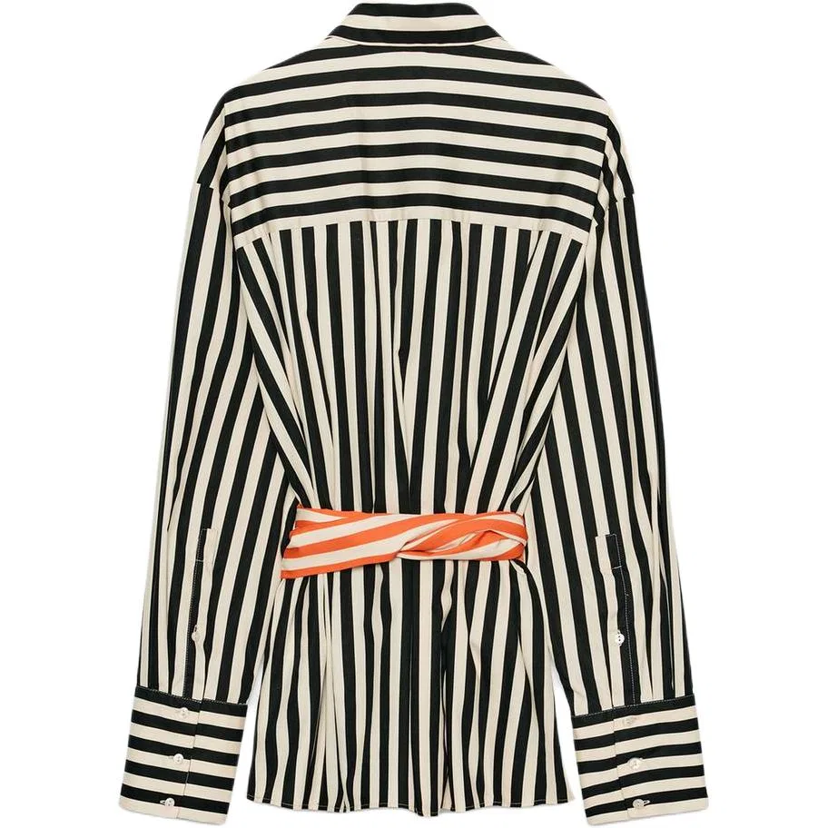 Женская рубашка с лацканами и приталенным силуэтом ZARA, Nude/Black — фото 3