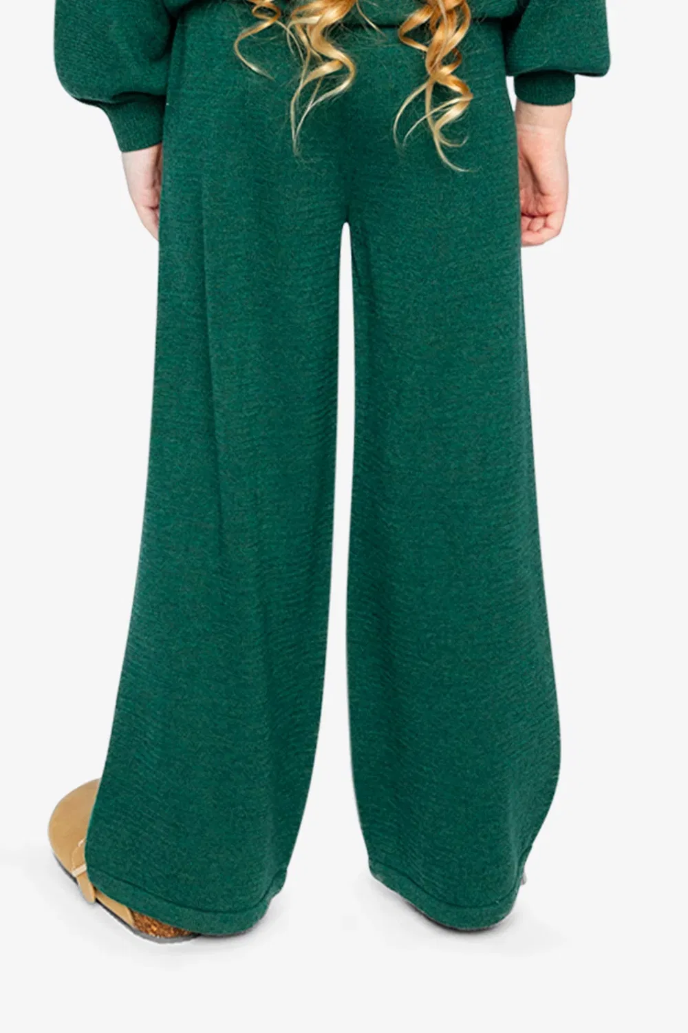 Детские брюки-клеш с принтом Frosted Strawberry Deux par Deux, Jasper Printed Green — фото 4
