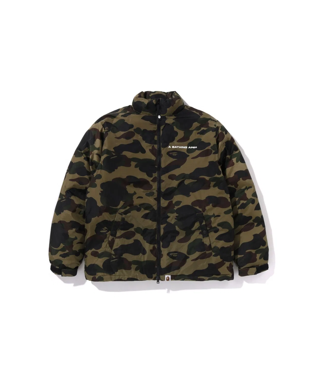 Детский пуховик с камуфляжным принтом 1ST CAMO A BATHING APE, Green