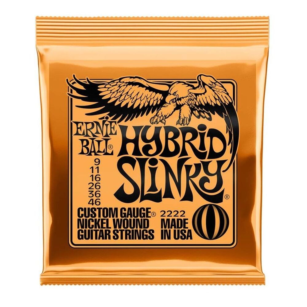 Струны Ernie Ball 2222 Hybrid Slinky для электрогитары никелевая обмотка (калибр 9-46)