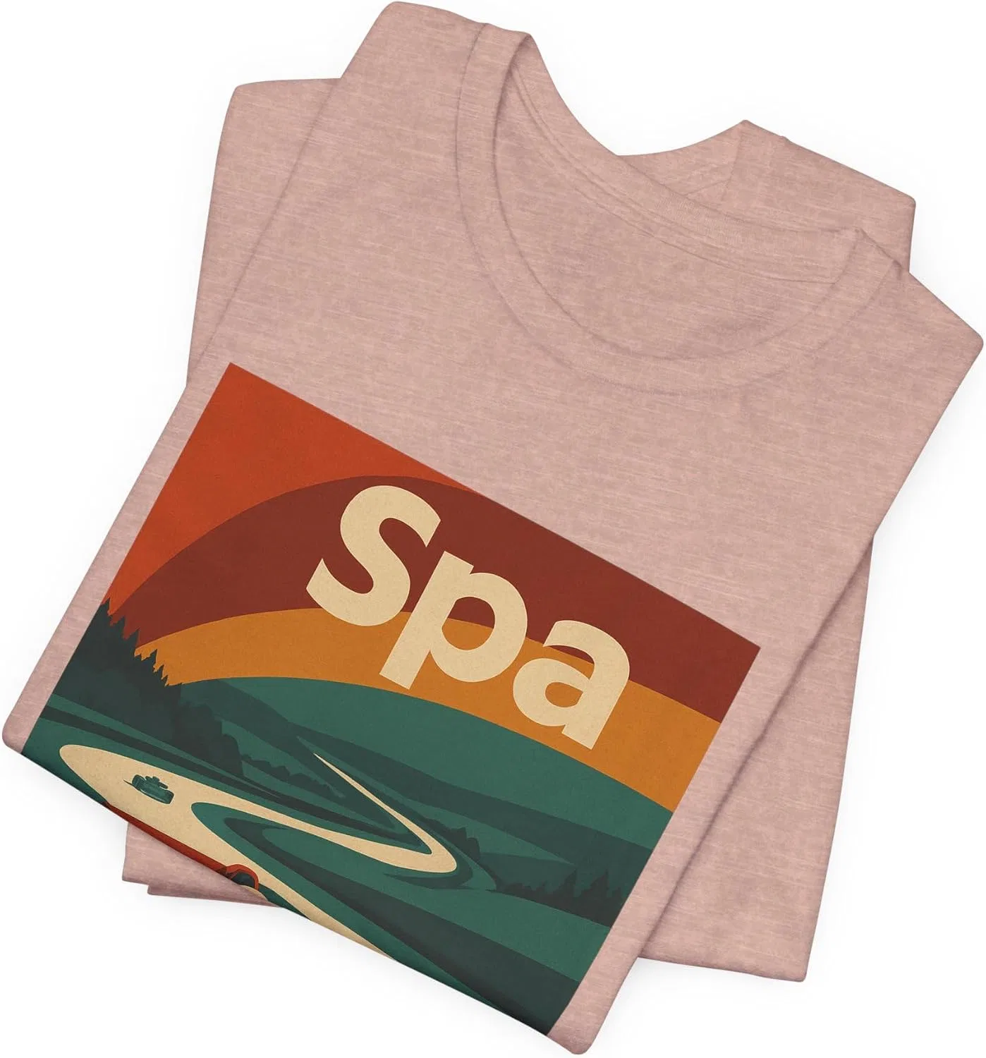 Мужская футболка с принтом Vintage Racing Spa Tee, Heather Prism Peach — фото 3