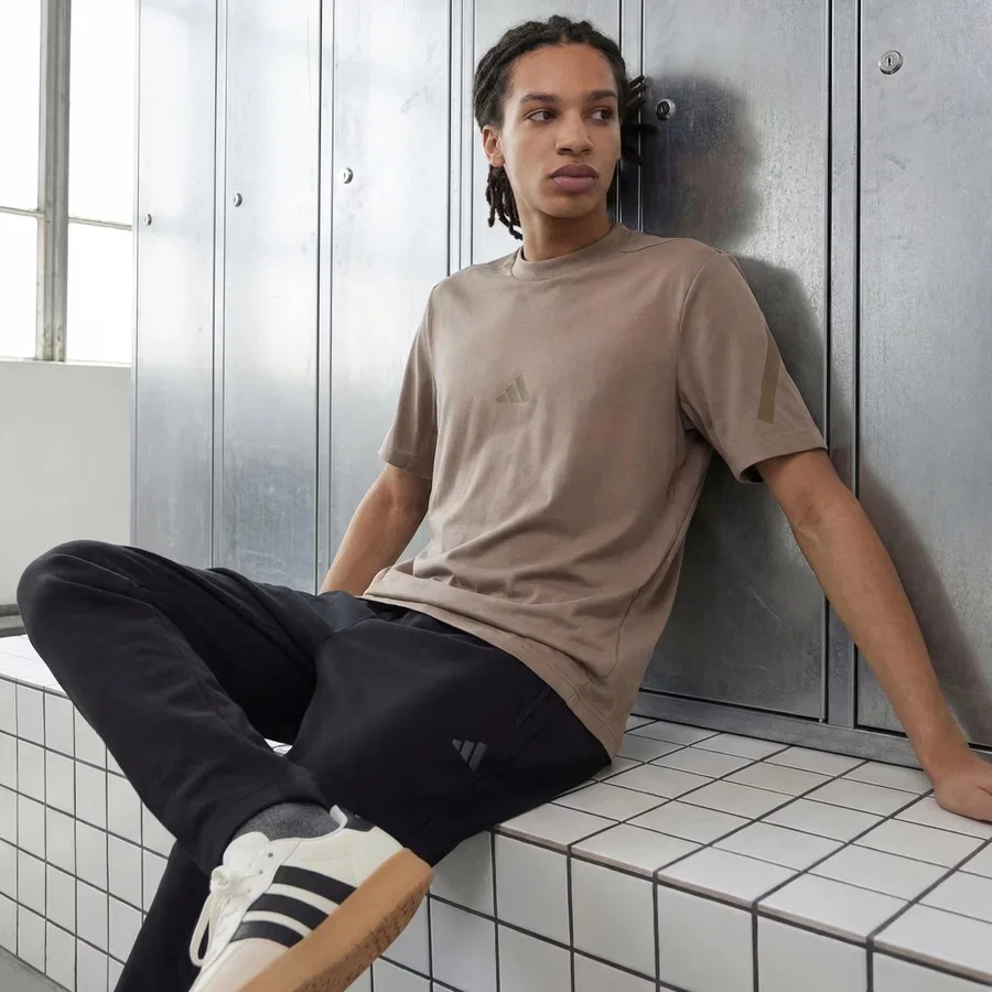 Футболка с длинным рукавом Z.N.E. adidas, Коричневый — фото 3