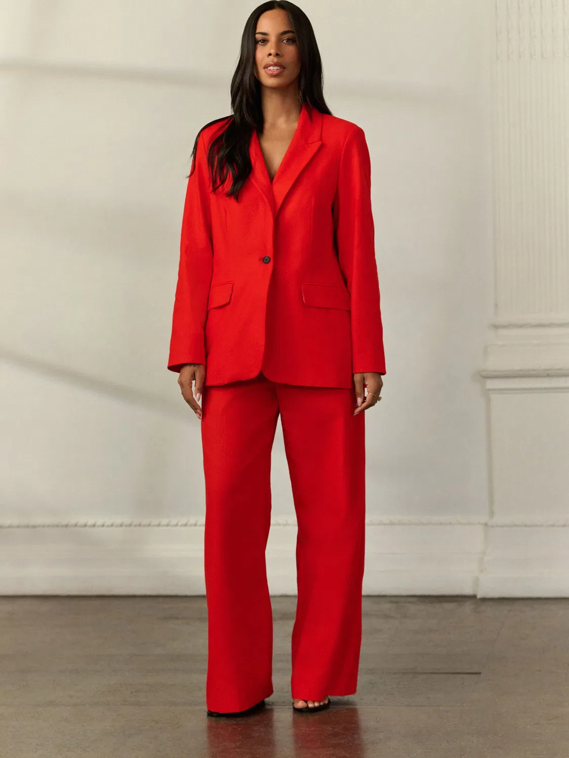 Блейзер однобортный Red Linen Rich Next, красный — фото 2