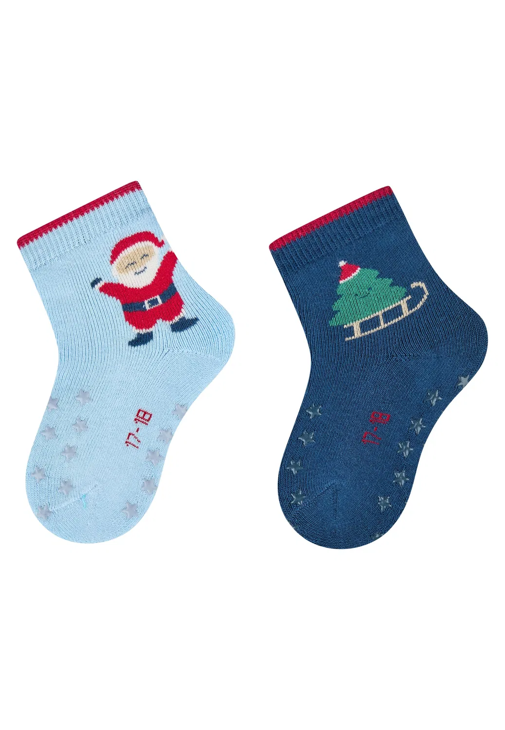 Носки-антискользящие с принтом комплект из 2 пар Santa Sterntaler, синий