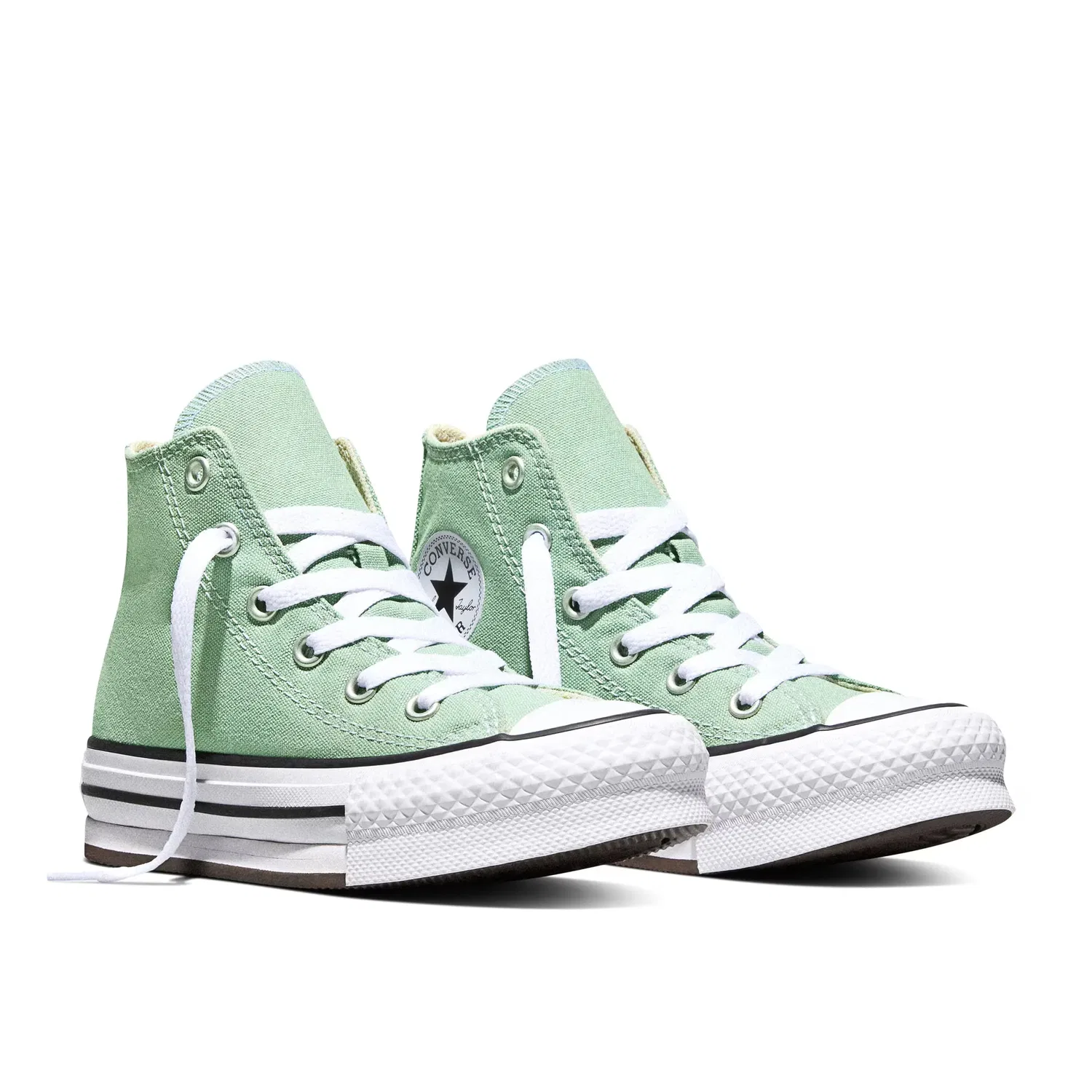 Детские кроссовки для мальчиков на платформе Chuck Taylor All Star EVA Lift Seasonal Color Converse, Verde Menta — фото 2