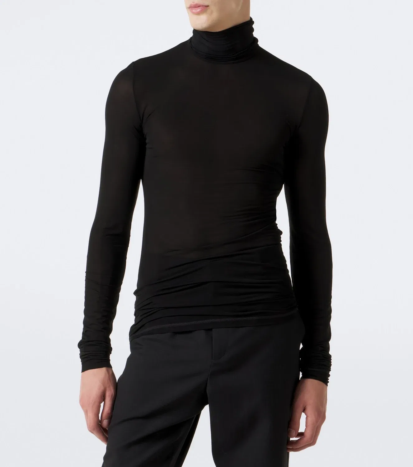 Водолазка из джерси SAINT LAURENT, черный — фото 3