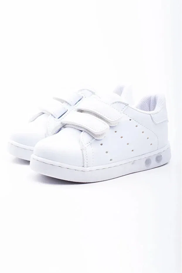 Детские туфли для девочек с принтом First step lighted orthopedic Burak Alday Shoes, White — фото 3