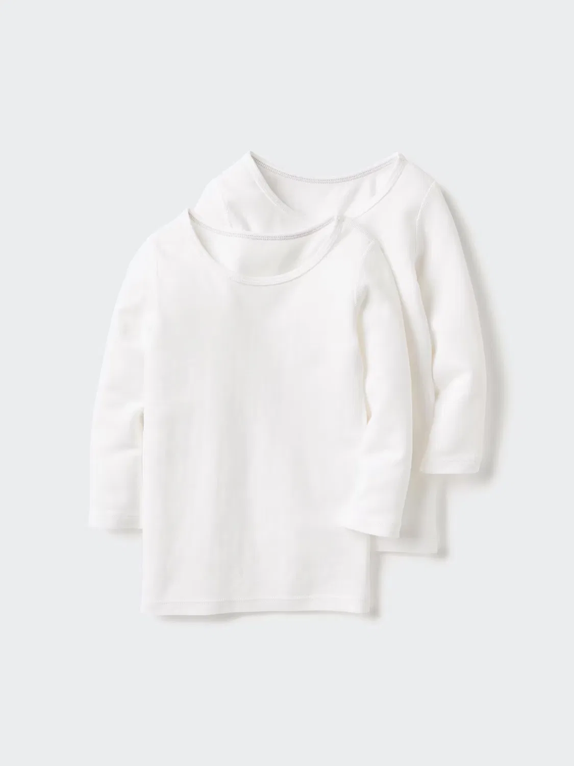 Футболки Uniqlo, комплект из 2 штук, ребристая вязка, белый
