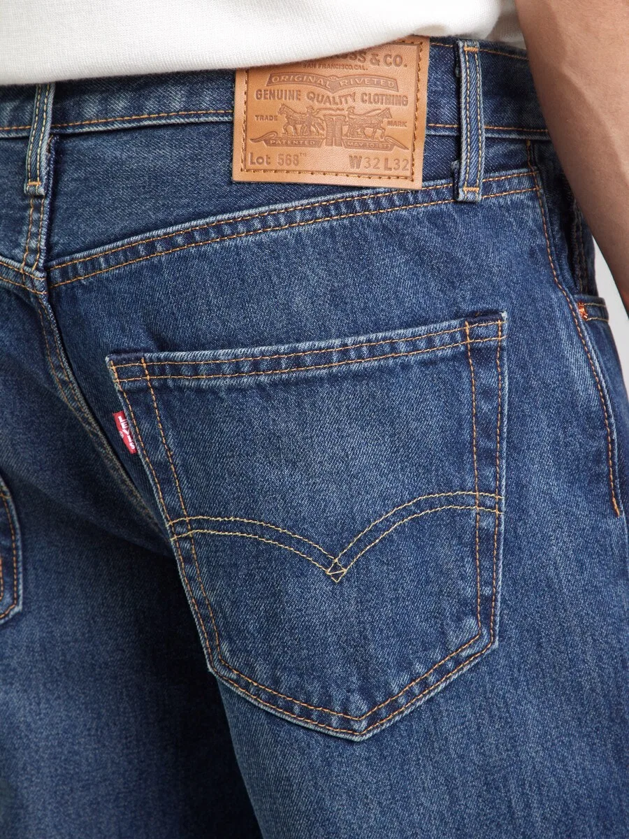 Джинсы LEVI'S свободного кроя '568' цвета индиго — фото 2