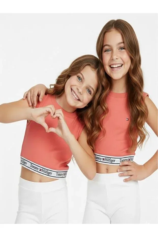 Детский топ-футболка для девочек без рукавов Tommy Hilfiger, Pink