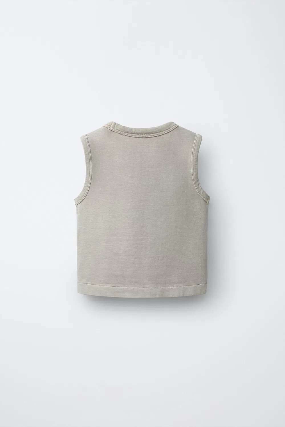 Футболка с вышивкой, окрашенная в готовом виде ZARA, Beige — фото 2