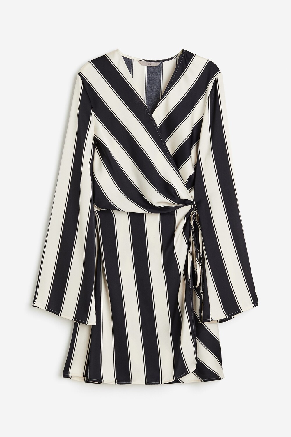 

Платье H&M Satin Wrap, кремовый/черный