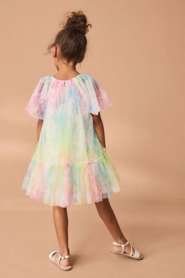 Детское платье для девочек из тюля с коротким рукавом Next Baby, Multicolor — фото 4
