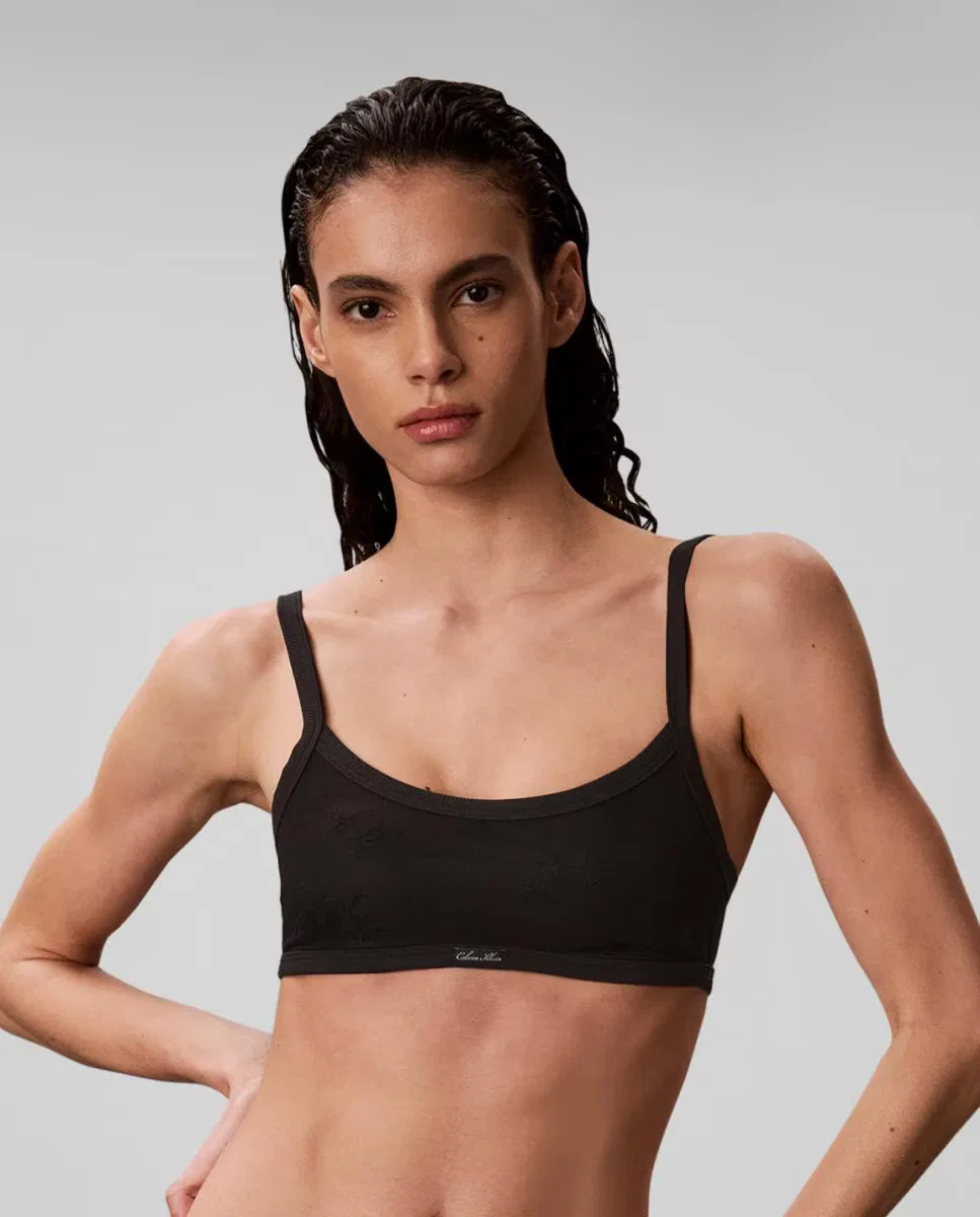 Женский бюстгальтер, Bralette Preformado, Calvin Klein, черный