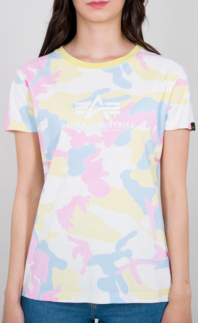 

Футболка Alpha Industries New Camo Basic женская, желто-синяя