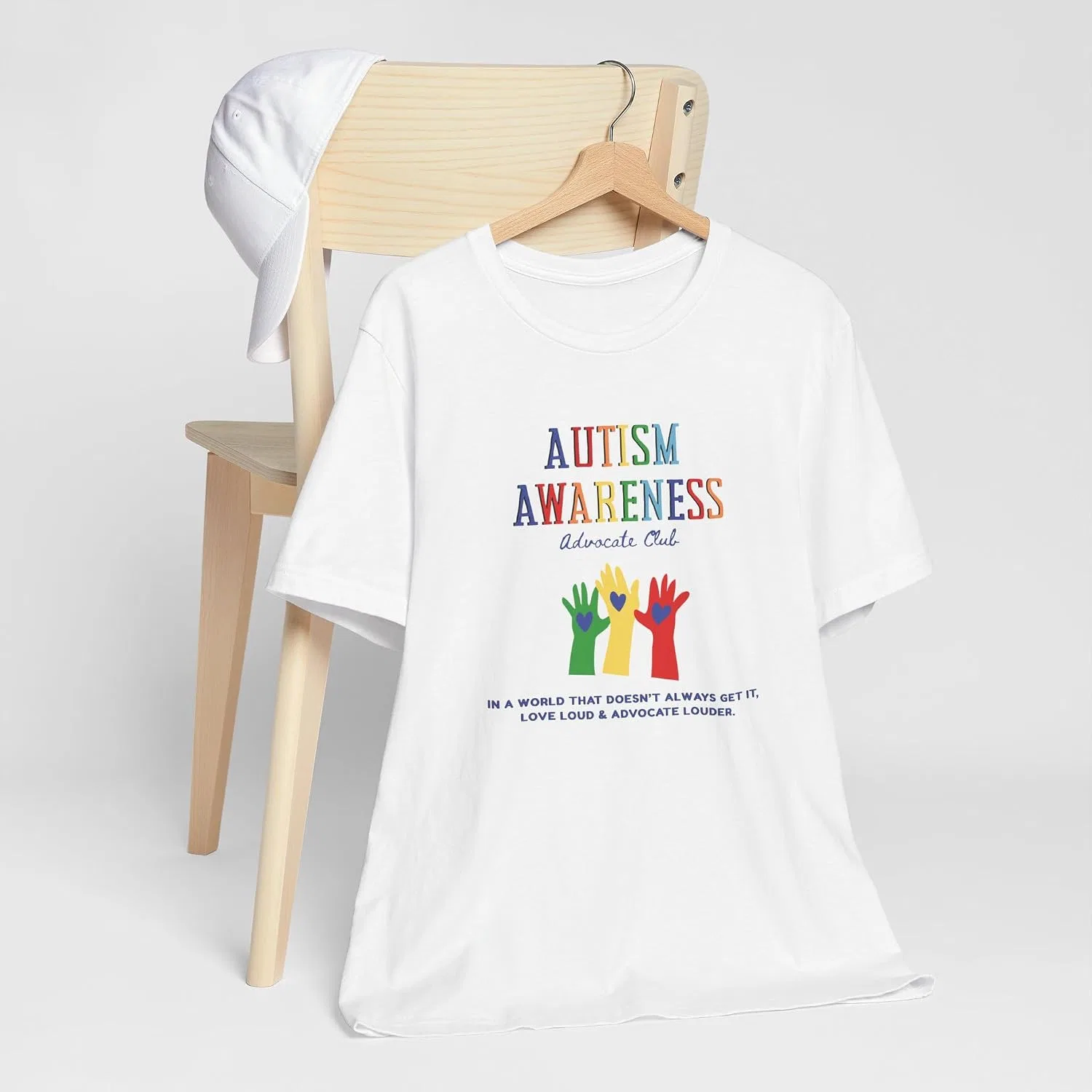 Мужская футболка с принтом Autism Awareness Social Club Advocate, White — фото 4
