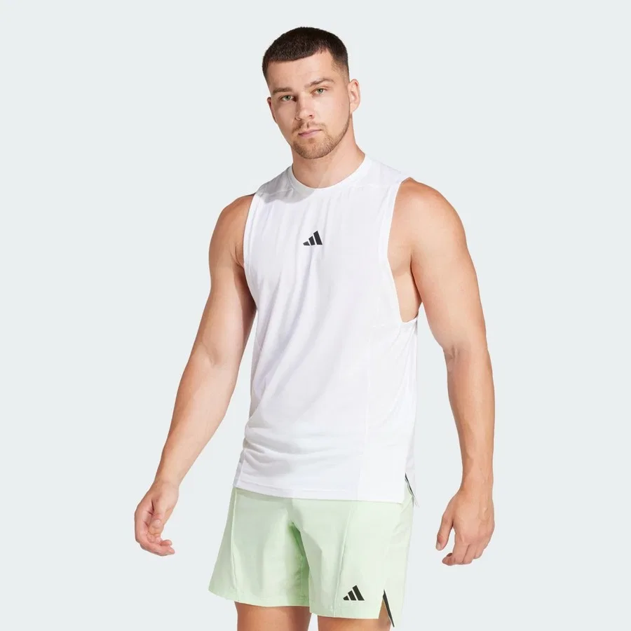 Спортивный топ без рукавов с принтом Performance IS3795 Designed for Training Workout Tank Top adidas, Белый