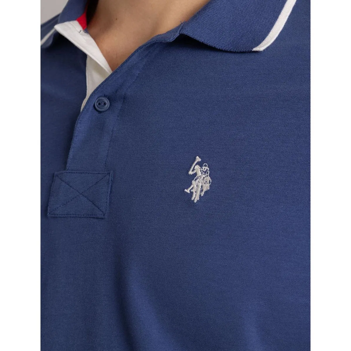 Мужское поло с коротким рукавом U.S. Polo Assn., Oceana Blue — фото 3