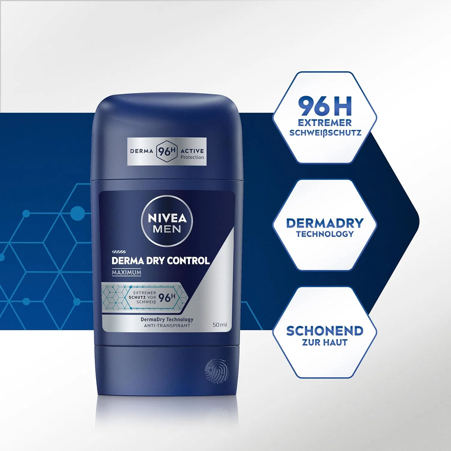 Антиперспирант-стик Nivea Men Derma Dry Control, 50 мл Beiersdorf — фото 2