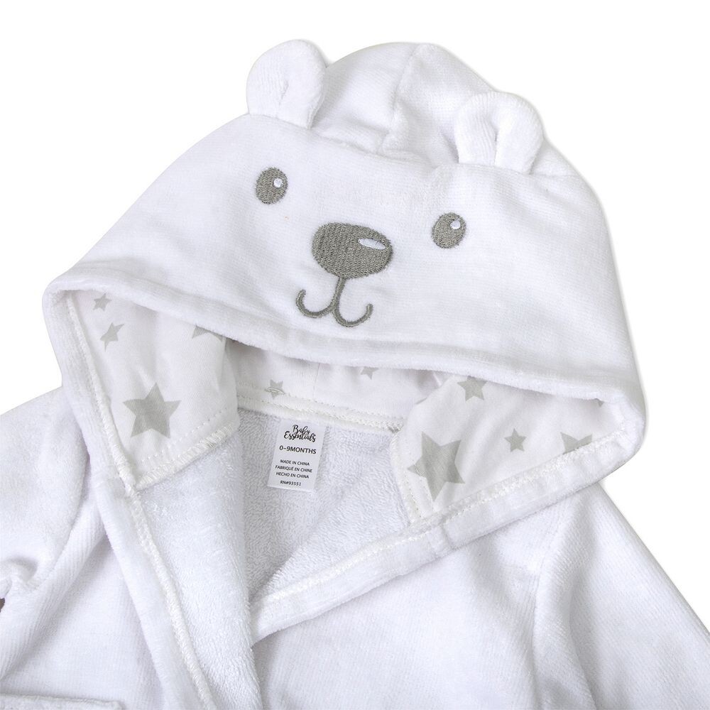 Велюровый халат Baby Essentials с капюшоном, розовый — фото 2