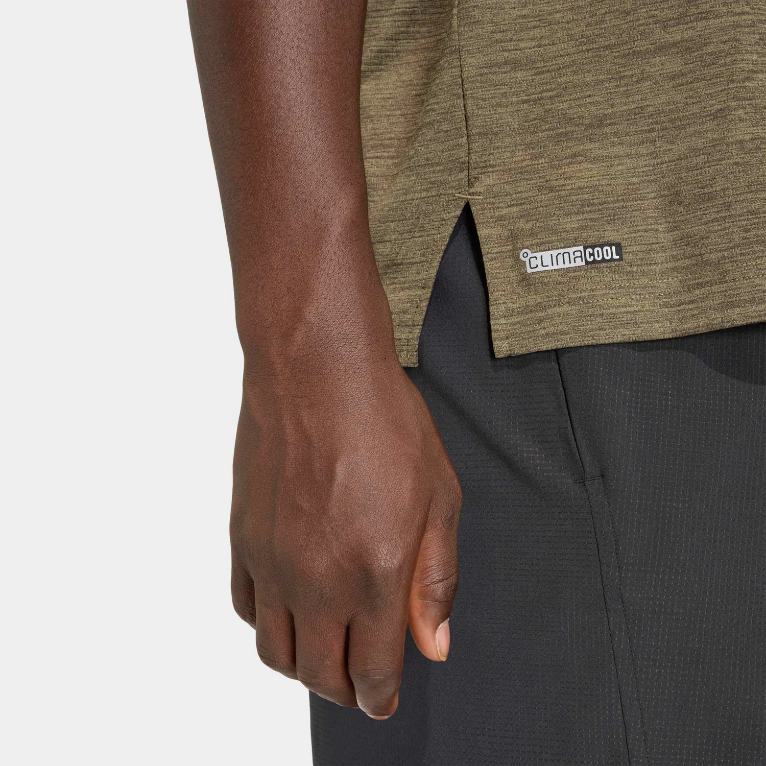 Мужская тренировочная футболка Tech Essentials Adidas Performance, Olive Strata/Shadow Olive — фото 3