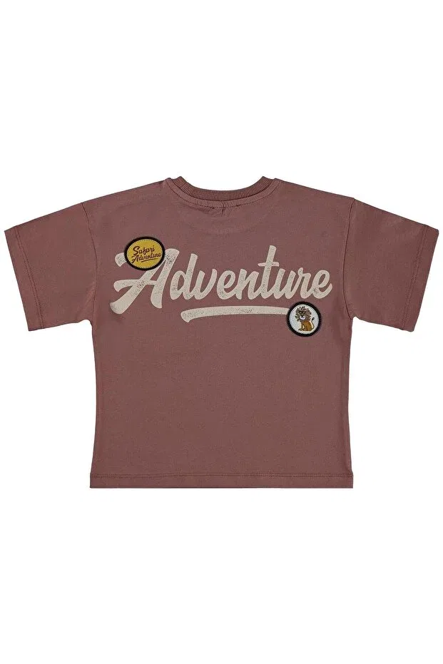 Детская футболка для мальчиков с принтом Front Pocket And Back Print Civil Boys, Light Brown — фото 2