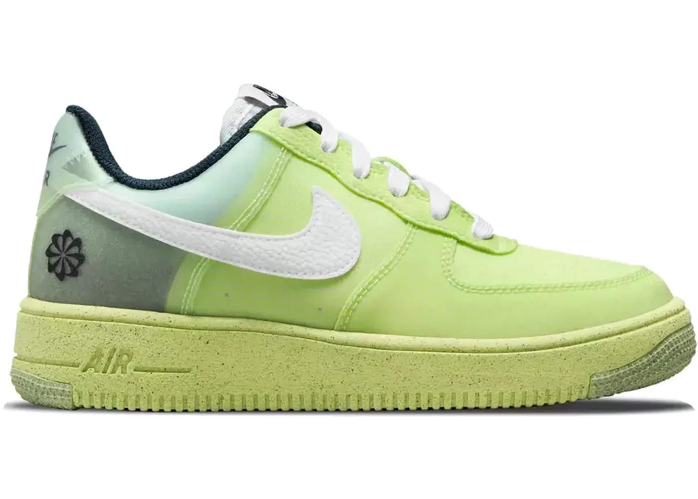 Детские кроссовки Lifestyle с низким силуэтом Nike Air Force 1 Crater Low Nike, Lemon Twist/White/Armory Navy