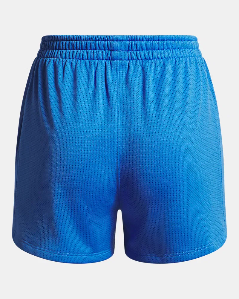 Шорты с длиной по внутреннему шву 6 см из дышащей двойной сетки UA Tech Mesh Play Up UnderArmour, Blue Atlantis/White — фото 2
