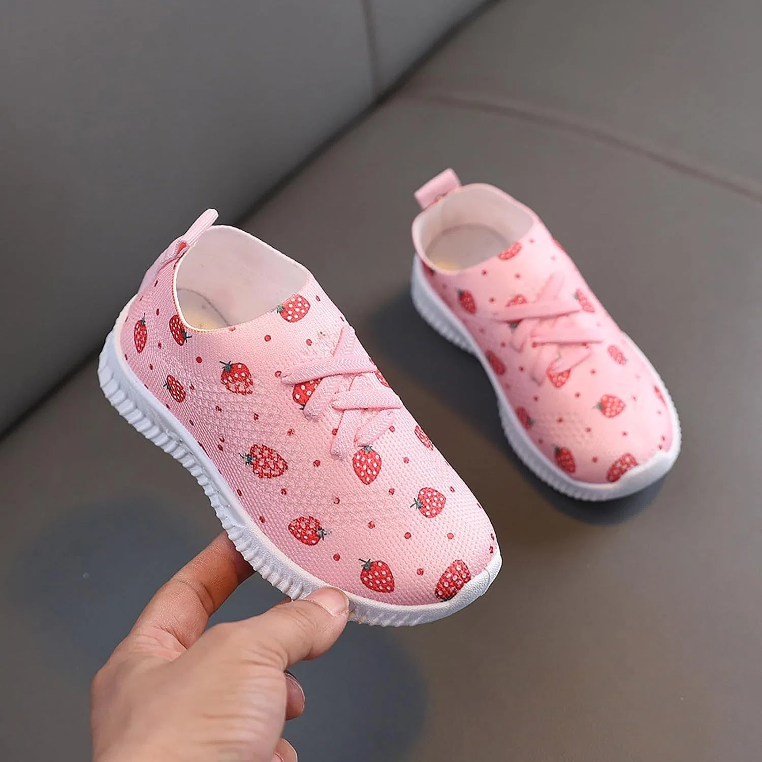 Детские кроссовки для девочек с принтом Mesh Sneakers, Pink — фото 2