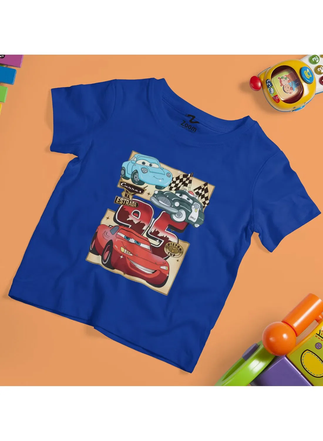 Футболка с принтом Mcqueen cars Zoom, синий