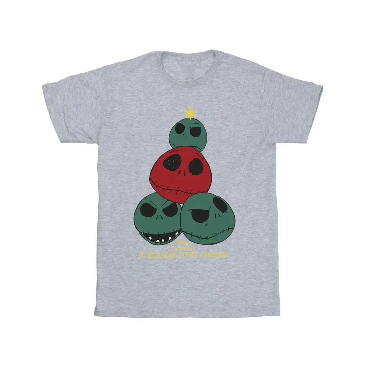 Футболка с принтом Christmas Tree The Nightmare Before Christmas, Grey