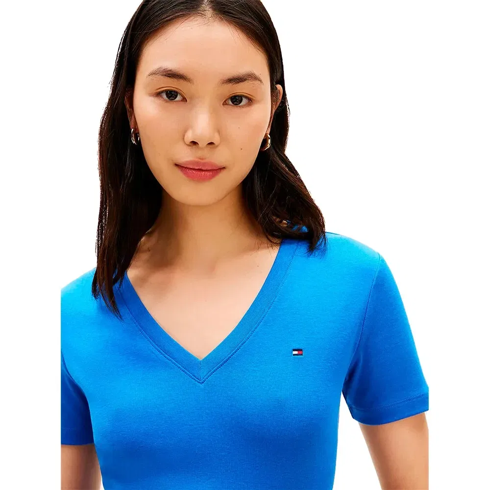 Футболка с коротким рукавом Slim Cody v-образным вырезом Tommy Hilfiger, синий — фото 4