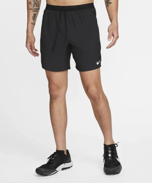 Шорты для бега с подкладкой, Dri-FIT Stride 7", Nike, черный