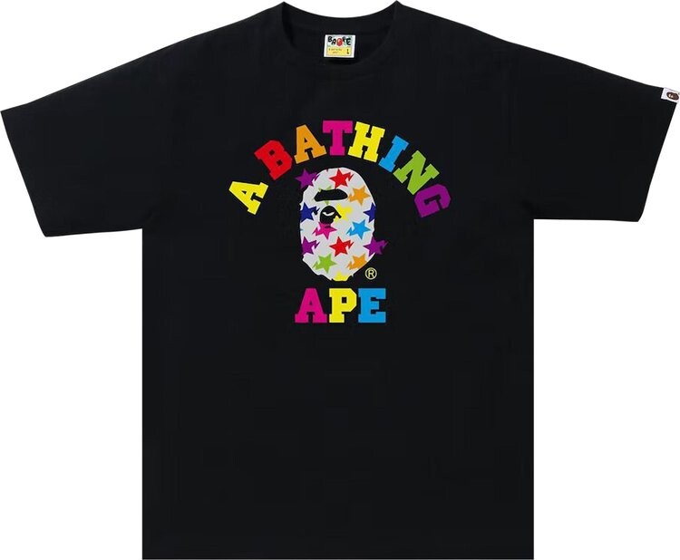 

Футболка BAPE Sta Pattern College Tee 'Black', черный