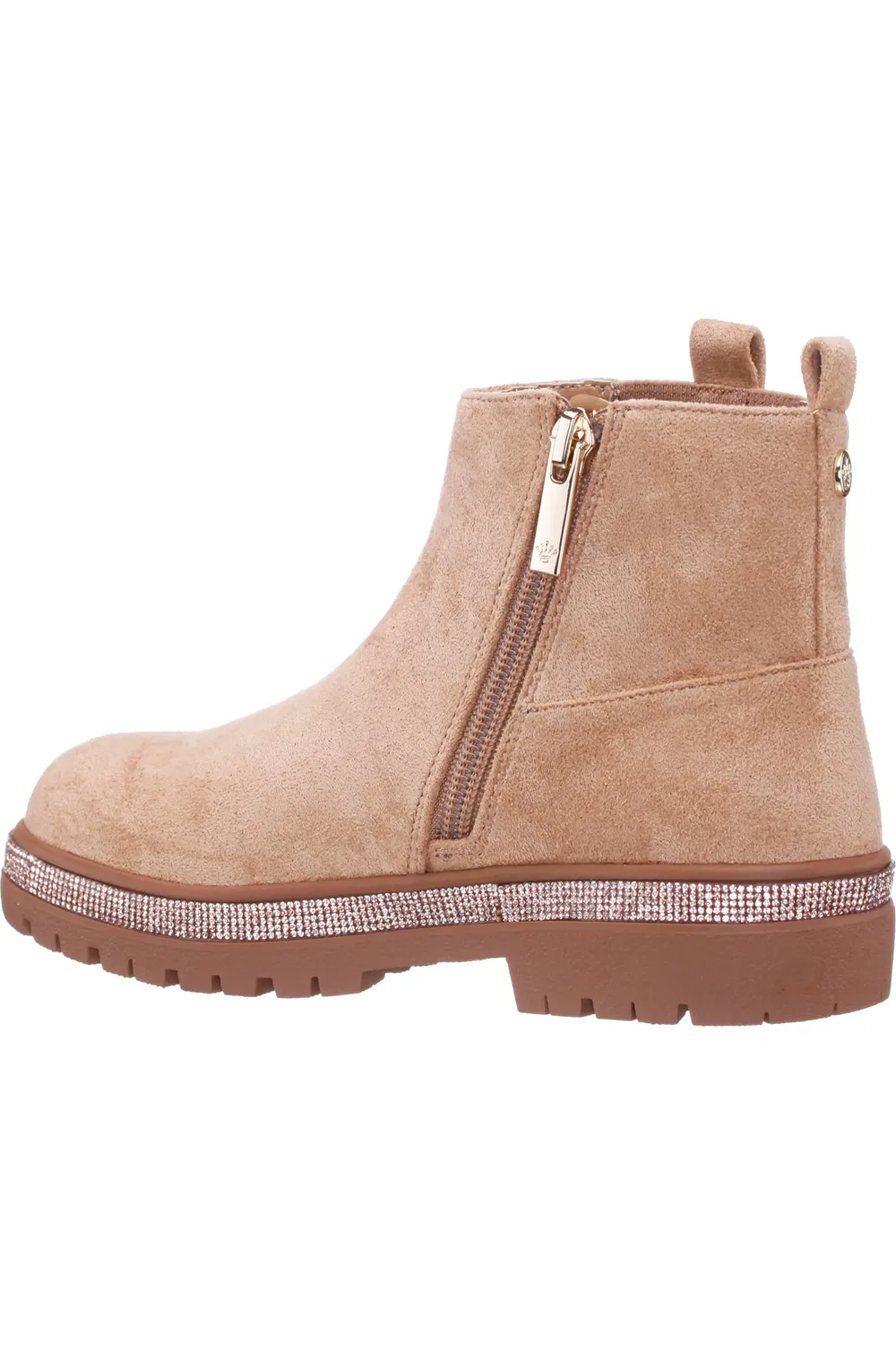 Детские ботинки на платформе с кристаллами Evan Nina, Tan Microsuede — фото 2