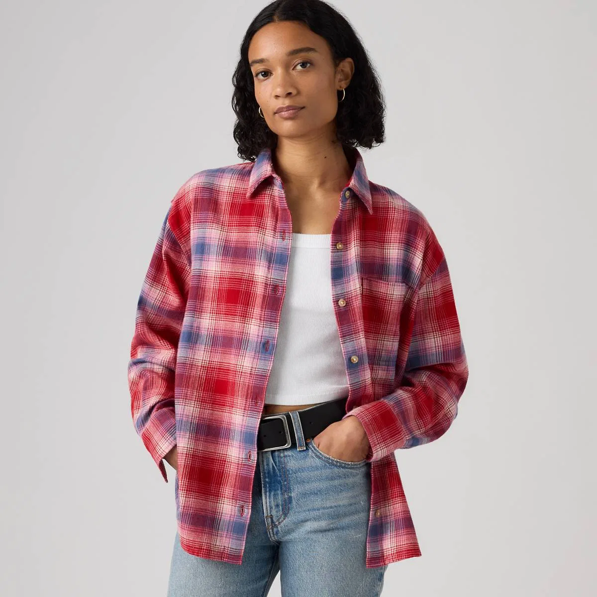 Фланелевая рубашка на пуговицах Nash Levi's, Locryn Plaid Emboldened - Red