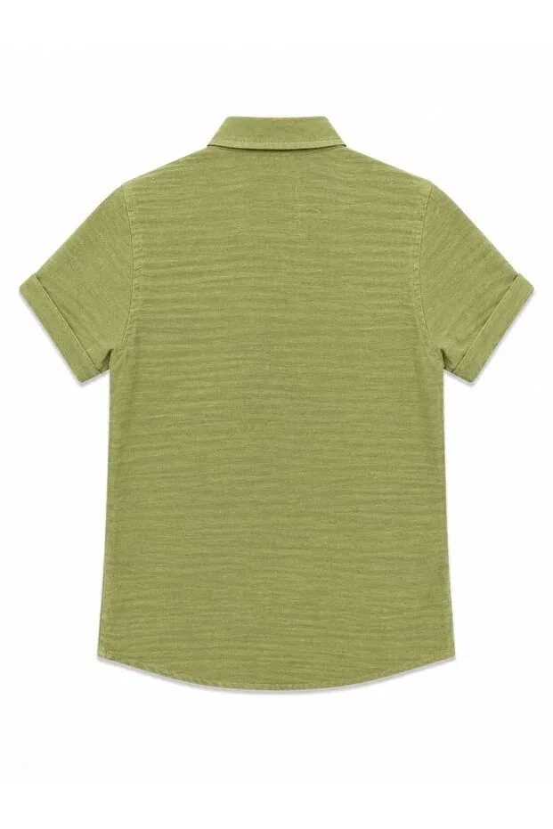 Детская рубашка для мальчиков хлопковая Dgs Kids, Khaki — фото 3