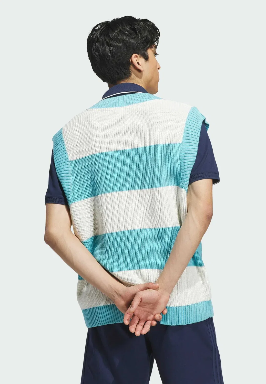 Оригинальный свободный жилет-джемпер Adidas Performance, Light Aqua Chalk White — фото 2