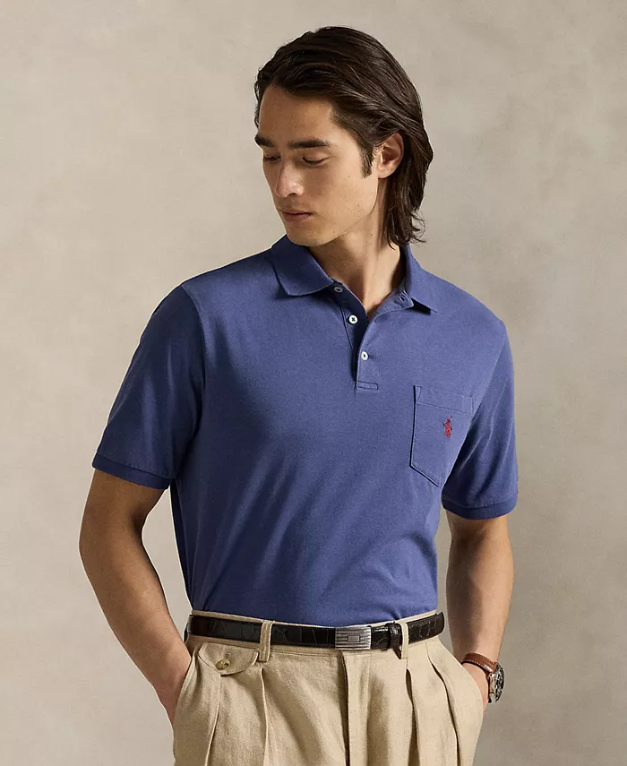 

Мужская классическая поло с карманом из джерси Polo Ralph Lauren, синий