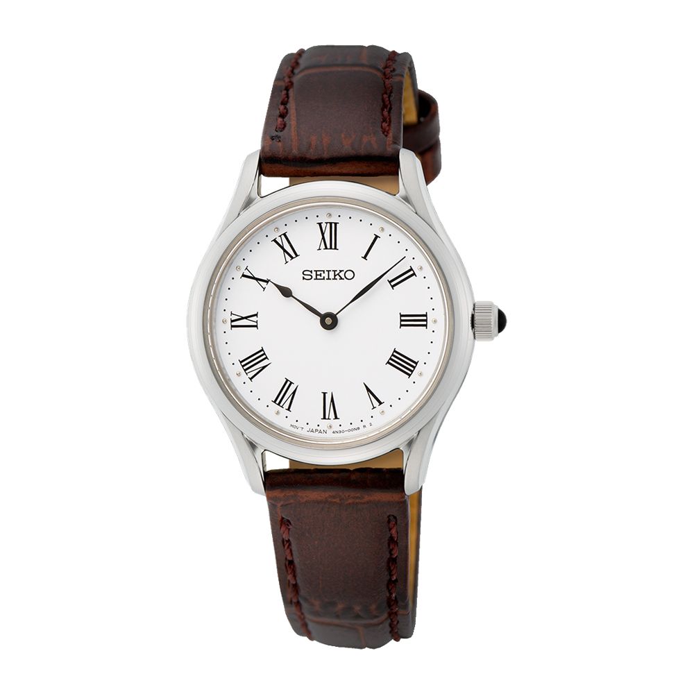 

Часы из коричневой кожи Seiko